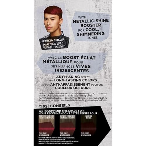 Got2b Metallics Permanent Hair Color, M65 Deep Red
