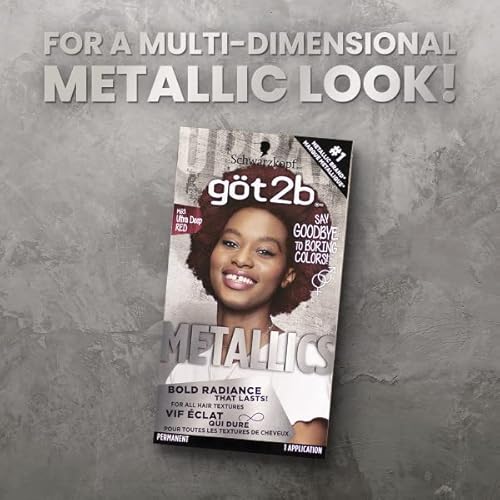 Got2b Metallics Permanent Hair Color, M65 Deep Red