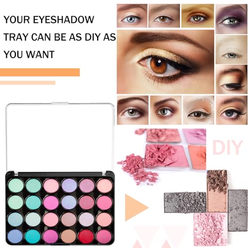 6 Pcs Empty Magnetic Makeup Palette with Clear Top Eyeshadow Palette Travel Makeup Pan DIY Dispensing Storage Box for Eyeshadow Lipstick Blush Powder Pigment, 2 Sizes