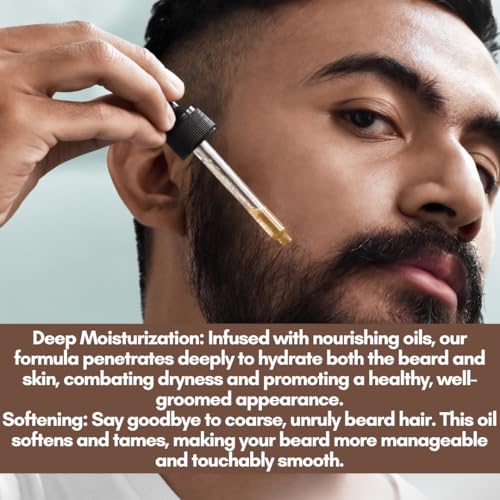 Men's Beard Body Balls Oil - Men's triple threat Oil - All-Natural - Softens, Strengthens, and Nourishes Hair & Skin 1 oz