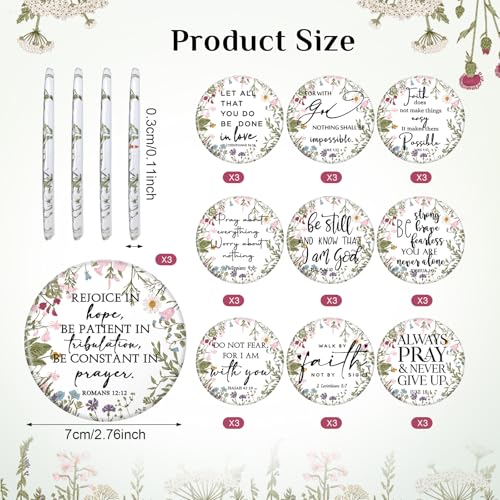 30 Sets Christian Gifts Bulk for Women Bible Verse Mini Compact Mirrors Makeup Mirrors Inspirational Mother's Day Religious Gifts for Church Ladies Pastor's Wife Sunday School