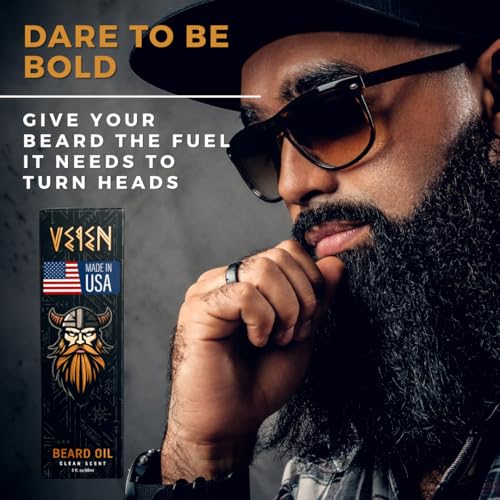 Veien Beard Oil for Men - White Tea Beard Oil for Growth, Softening & Conditioning-Moisurizes Dry Skin, Stops Beard Itch & Dandruff-Premium Mens Beard Conditioner & Grooming Oil-Made in USA -2oz