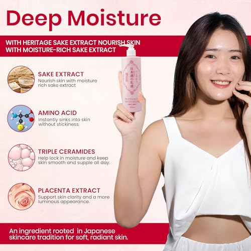 Kikumasamune Full Body Lotion for Women, Natural Body Lotion for Men with Fermented Rice, Sake Extract, Ceramides& Amino Acids, Body Moisturizer & Moisturizing BODY LOTION, Japanese Skincare 12.8Fl Oz