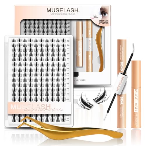 Fairy Lash Kit 170PCS Wide Band Lash Clusters DIY Extension Kit with 2-in-1 Bond & Seal Remover & Applicator 8?16mm Mixed Lengths & Volume Lash Set for All-Day Glam