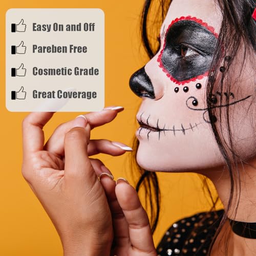 Bowitzki 30g Professional Face Paint Body Paint Water Based Face painting Makeup for Adults Split Cake Single Color (Metallic White)