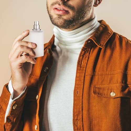 Tessco for you 12 Pcs 50ml / 1.7 Ounces Frosted Glass Bottle Perfume Atomizer Refillable Spray Empty Perfume Dispenser Fine Mist Atomizer Cosmetic Container for Travel Men Women(Silver Gray)