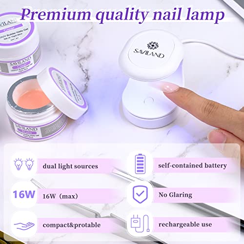 Saviland Builder Nail Gel Set Clear Nude Nail Strengthen Gel with 100G Large Capacity Clear Builder Nail Gel