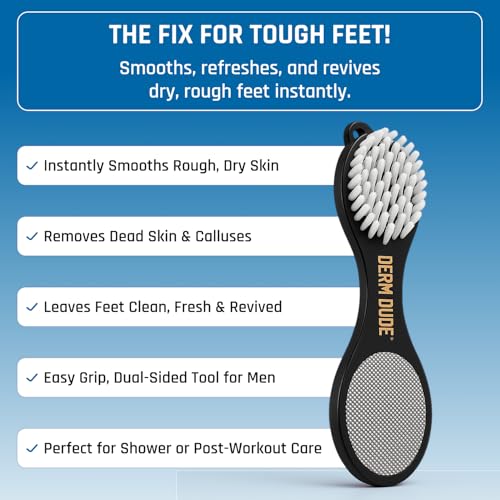 Derm Dude Holy Foot Set | Dry Cracked Heels, Shoe Deodorizer Spray & 4-in-1 Foot Scrubber Repair Tool | With All-Natural DeoPlex for Odor Control | Freshen Feet & Shoes - MVP