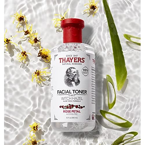 Thayers Facial Toner, Witch Hazel with Aloe Vera, Rose Petal, 12 Fl Oz (Pack of 2)