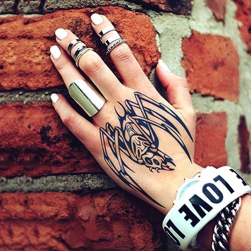 Aresvns Aztec and Viking Style Realistic Temporary Tattoos for Men and women, 10 Sheets Blue Fake Tattoos for the Back of Hands and Forearms, Realistic Tribal Totem Tattoos