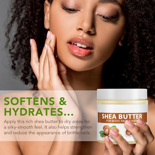 African Raw Shea Butter, Pure Unrefined Shea Butter Cream for Skin & Hair, Deep Moisturizer & Helps Protect Dry Skin(2 Pack)