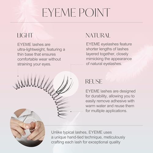 EYEME Cutting Eyelash NO.W36 ? 5 Set Pack, Makeup Artist¡¯s Pick! W-Cut Cluster Lashes with Short Front & Longer Center for a Natural, Deep Eye Look, Flexible & Lightweight, Glue Not Included, K-Beauty
