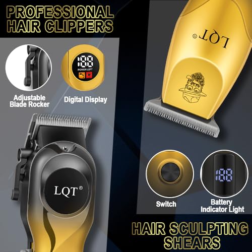Hair Clippers for Men LED Display Cordless Clippers Set Professional Electric Beard and Mustache Trimmer for Men Foil Shaver Nose and Ear Hair Trimmer Men's Birthday Valentine's Day Gifts