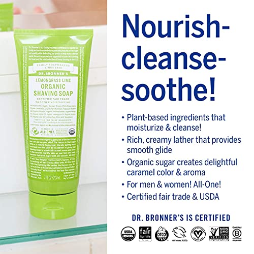 Dr Bronners, Shave Gel Lemongrasss Lime Organic, 7 Fl Oz