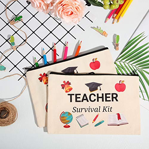 Frienda 10 Pieces Cosmetic Bags Travel Toiletry Case with Zipper for Teacher Appreciation Gifts(7.87 x 5.71 Inches) (Pack of 2)