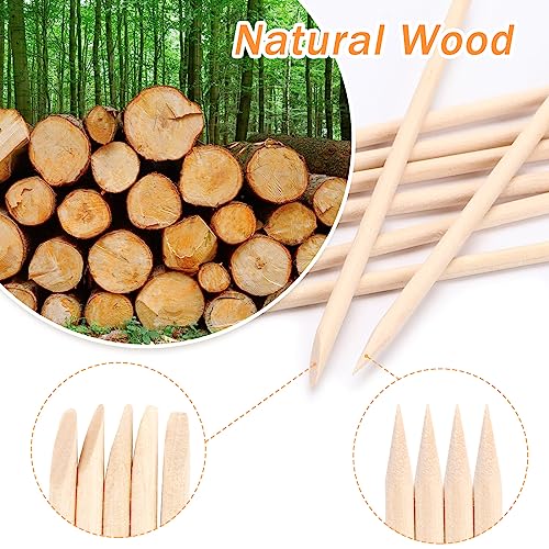 JANYUN Hair Removal 200 Pcs Eyebrow Wax Sticks, Wooden Waxing Spatulas for Small Detailed Areas, Orange Wood Nail Sticks