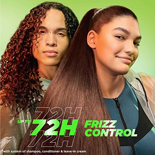 Garnier Fructis Sleek & Shine Leave-In Conditioning Cream for Frizzy, Dry Hair, Plant Keratin + Argan Oil, 10.2 Fl Oz, 1 Count (Packaging May Vary) (Pack of 2)