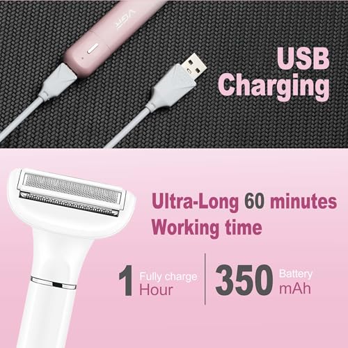 Electric Razors for Women, 3-in-1 Bikini Trimmer for Women with Nose Hair Trimmer & Eyebrow Razor, IPX5 Waterproof Cordless Rechargeable Womens Electric Shaver for Face Legs Armpits Pubic Hair Removal