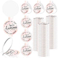Huwena 100 Pcs Compact Mirror Bulk Inspirational Pocket Small Round Portable Folding Makeup Purse Mirror Employee Appreciation Gifts for Christmas Women Girls Coworkers Travel(Pink,Inspirational)