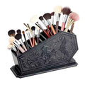 Gothic Coffin Decor Makeup Brush Holder,Spooky Witchy Gifts for Women,Bat Cosmetic Display Cases,Cross Goth Decor Pen Holder, Vanity, Desk, Office Organizer for Christmas Bedroom Bathroom,Black