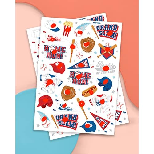 xo, Fetti Baseball Temporary Tattoos - 50 Foil Styles | Baseball Birthday Party, Boys + Girl Sports, Baseball Party Supplies, Baseball Baby Shower