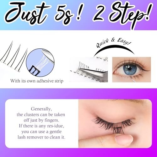 Bottom Lashes Clusters Self Adhesive Bottom Eyelashes Natural Looking Lower Lashes DIY Glue-Free Individual Lashes Bottom Extensions