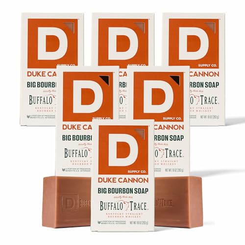 Duke Cannon Supply Co. Extra Large Bar Soap Bundle - Men's Natural Bar Soap with Masculine Scents - Big American Bourbon USA-made soap - All Skin Types -Big Brick of Soap - Bourbon,10 oz (6 Pack)