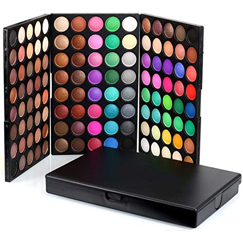 120 Colors Hightlight Eyeshadow Palette Makeup Gift Set, Pure Vie Professional Long Lasting Waterproof Matte Highly Pigments Shiny Shimmers Glitter Makeup Palette Colorful Cosmetic Eye Shadow Pallet