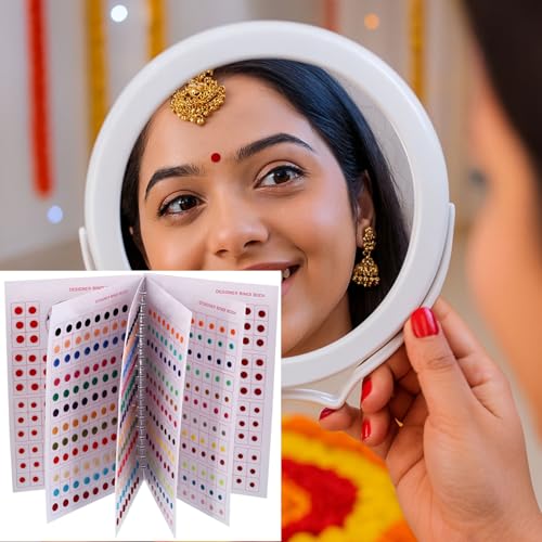 Fashions Plain Round Kumkum Forehead Indian Sticker Small Bindis Bindiya Spiral Bindi Book Mini Size for Women (948 - Small Bindi Booklet) Mini Sizes 4-6Mm Multicolour