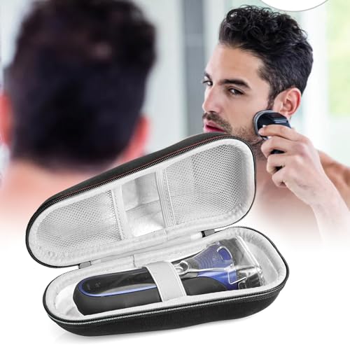 Linkidea Electric Shaver Travel Case, Hard Shell Protective Storage Box, Compatible with Philips Norelco 7000, 3000 Series, Braun Series 3, 7, 9, Razor Carrying Case for Men (Black)