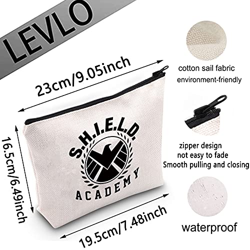 LEVLO Agent TV Show Cosmetic Make Up Bag Shield Fans Gift Shield Academy Shield Logo Makeup Zipper Pouch Bag For Women (Shield Academy)