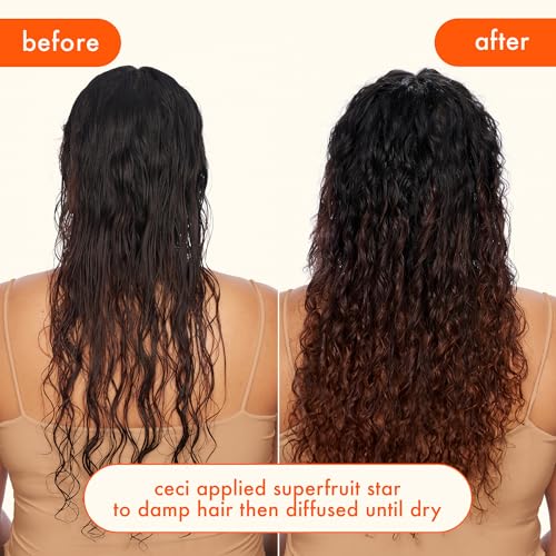 amika superfruit star lightweight hair styling + heat defense oil | heat protection, strengthen + reduce breakage, smooth frizz, add glossy shine | for all hair types