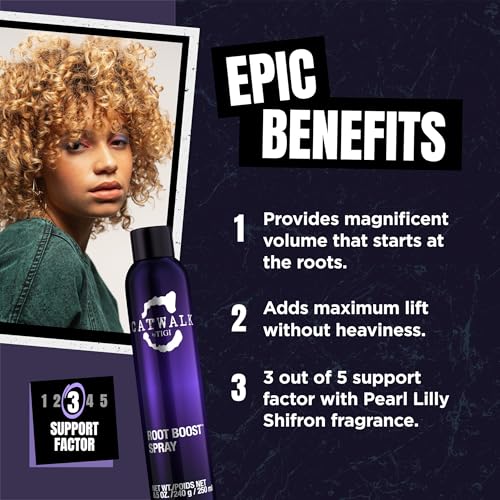 TIGI Catwalk Root Boost Spray Foam - Directional Mousse for All Hair Types, for Lift & Texture, All Hair Types, Finish on Wet Hair & Blow Dry - Premium Hair Care Products - 8.5 Oz (2 Pack)