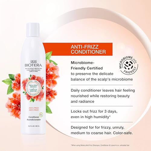 Biotera Anti Frizz Smoothing Conditioner | Smooths & Controls Frizzy, Unruly Hair | Microbiome Friendly | Vegan & Animal Test Free | Paraben Free | Color-Safe