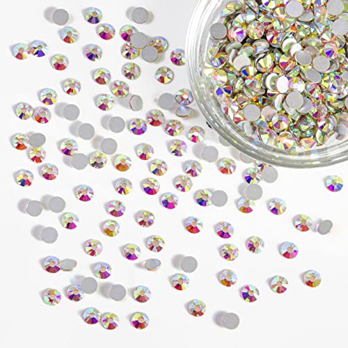Beadsland Flatback Rhinestones Bulk,2880pcs Crystal AB Rhinestones for Nails Crafts Clothes DIY Decoration, Crystal AB, SS30, 6.3-6.5mm