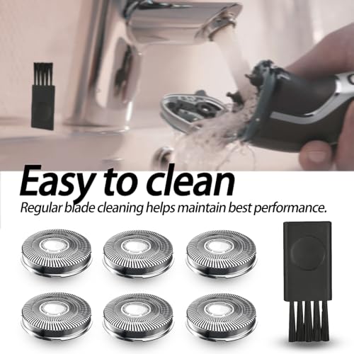 Upgraded SH30/52 Replacment Blades for Series 1000, 2000, 3000 and PTxxx series Razors, Dual-Ring Precision Shaving Heads with Titanium Coating, 6Pack.