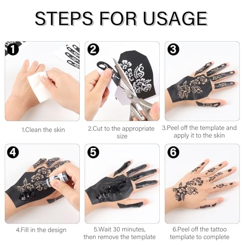 10 Temporary Tattoo Stencils 94 PCS Stencils Realistic, Tattoo Stencils for Face Body Art Painting for Women Men Adults Kids