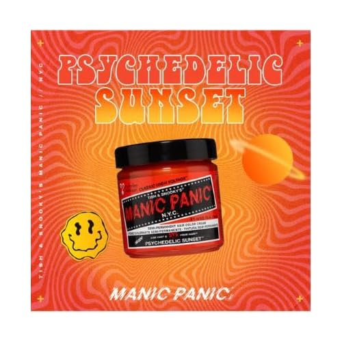 MANIC PANIC Classic Psychedelic Sunset Semi Permanent Hair Color - Neon Orange Hair Dye for Women & Men That Lasts 4-6 Weeks - Vegan, Ammonia & Cruelty-Free - Create & Mix Custom Shades (4oz)