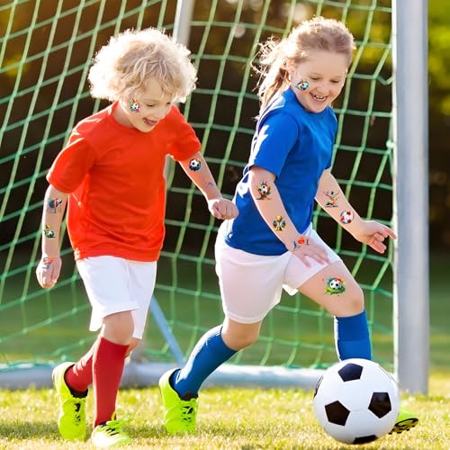 200 PCS Soccer Temporary Tattoos Stickers for Women Men, 2026 Soccer World Cup Fans support tattoo stickers, 20 Sheets Soccer Themed Stickers Party Favors Supplies Decorations