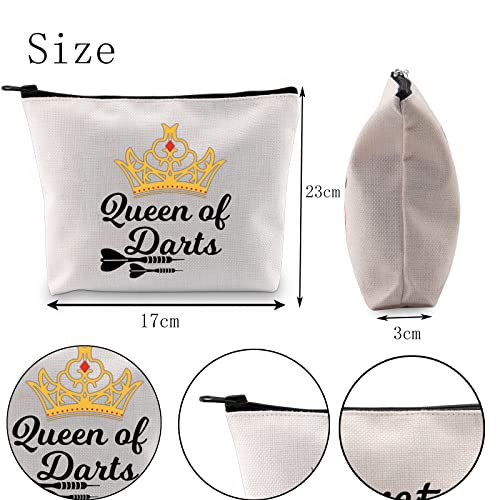 POFULL Darts Gifts Dart Player Gift Darts Game Lovers Gift Queen of Darts Cosmetic Bags For Dart Teams (Queen of Darts bag)