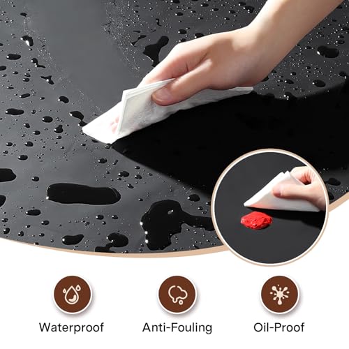 Reusable Massage Table Sheets, 87" x 51" Waterproof Massage Bed Cover PVC Wax Mat Pad Esthetician Bed Covers for Therapy Tattoo Beauty Salon SPA (Black,1pc)