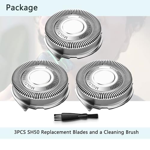 Sh50/52 Shaver Replacement Heads Compatible with Philips Series 5000 Razors, New Upgrade SH50 Shaving Replacement Blades Compatible with Norelco ATxx, PTxx, PT8xx, PT7xx, AT8xx, AT7xx