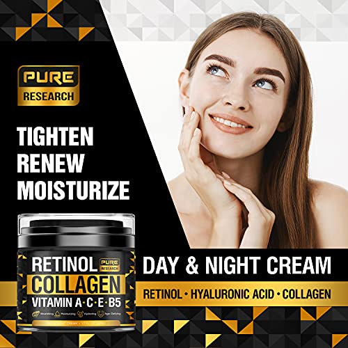Retinol Face Cream ? Natural Anti-Wrinkle Cream ? Anti-Aging Facial Moisturizer with Collagen & Hyaluronic Acid - Hydrate, Renew and Protect Your Skin 1.7oz