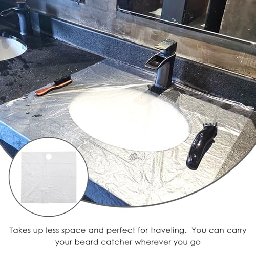 minkissy 20pcs Disposable Beard Catcher Multi Function Hair Catching Sink Bathroom Kitchen Sinks Ideal Shaving Trimming Non Stick Beard Hair Catcher Grooming 25.6 x 25.6inch