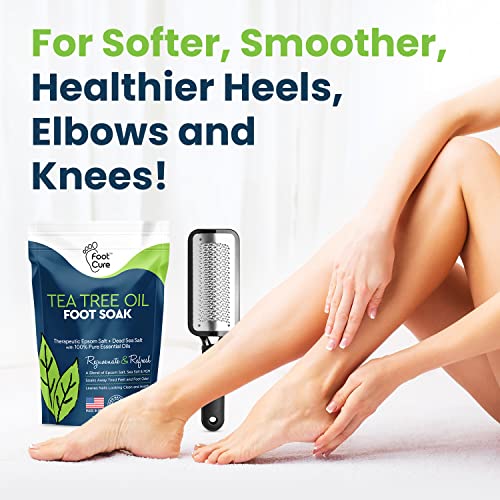 Foot Cure Foot Care/Exfoliator & Callus Remover Pedicure Set ? Includes Foot File for Dead Skin, Tea Tree Oil Foot Soak Salts, Urea Cream 40 Percent & Foot Callus Removal Gel & Tea Tree Oil Foot Balm