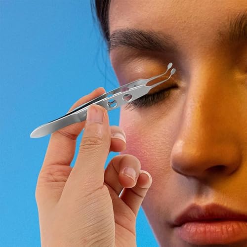 2Pcs Stainless Steel Eyelid Tweezers Eye Care Tool for Meibomian Gland Expressor and Eyelid Blockage Removal Portable Eye Treatment Tweezers