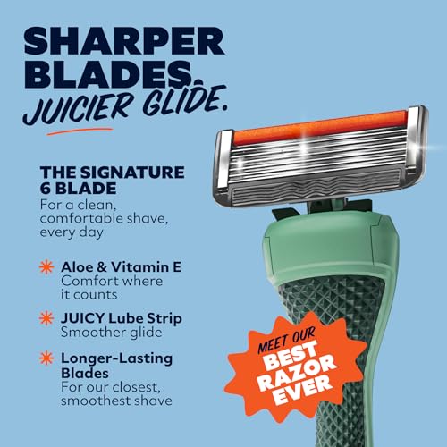 Dollar Shave Club | Travel Shave Set | 4 Extra Close Refill Cartridges, 1 Handle (Green), 1 Razor Cover
