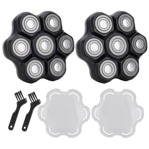 7 Blades Head Shaver Replacement Heads - Magnetic Shaver Replacement Heads - Universal Replacement Heads 2pcs