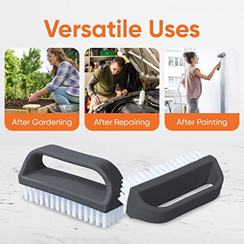 Superio Stiff Nail Brush for Cleaning Fingernails Small Scrub Brush with Handle, Cleaning Brushes for Hands, Toes, and Nails (Black, 36 Pack)