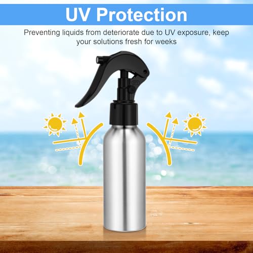 20 Pack Aluminum Fine Mist Spray Bottles Portable 100ml/3.4oz Empty Reusable Refillable Silver Metal Sprayer for Travel Hairdressing Tattooing Flower Watering BBQ Smoker Food Mist
